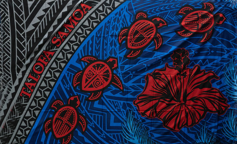 Talofa Samoa Sea Turtles Hibiscus Sarong