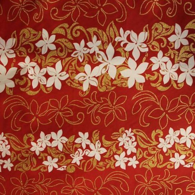 Tiare Garden Glitter Polyester Fabric | Islands Fabric