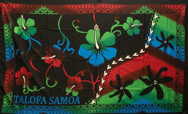 Multicolor Talofa Samoa Hibiscus Tiare | Sarong