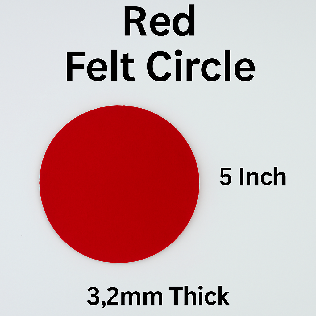 5 inch Thick Acrylic Felt Circles 3.2mm pack of 5 multi color