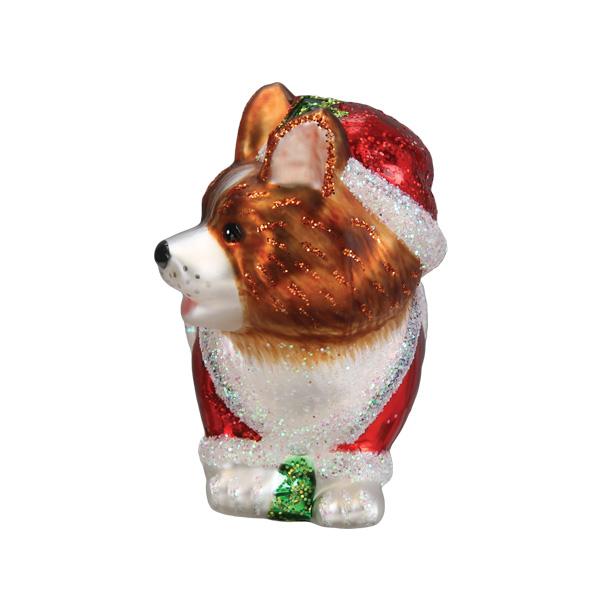 Holly Hat Corgi Puppy Ornament