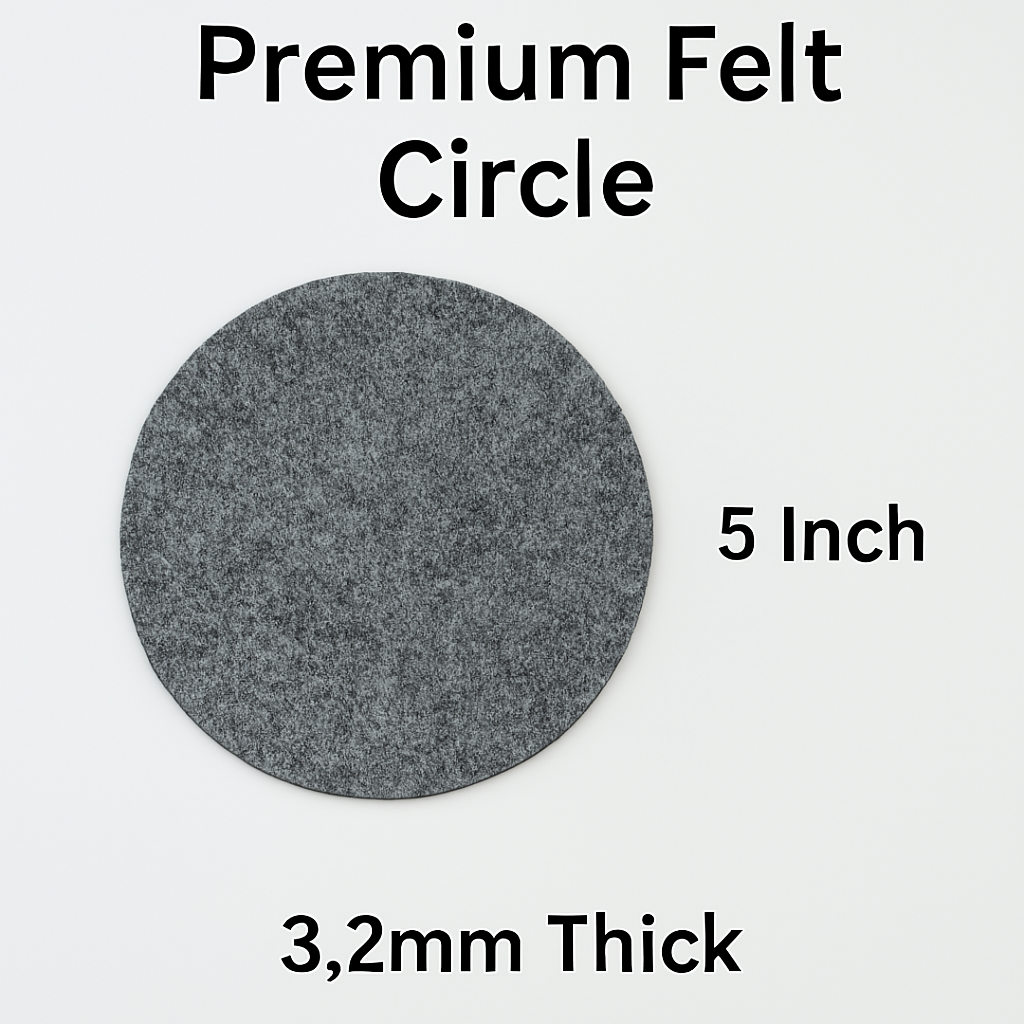 5 inch Thick Acrylic Felt Circles 3.2mm pack of 5 multi color