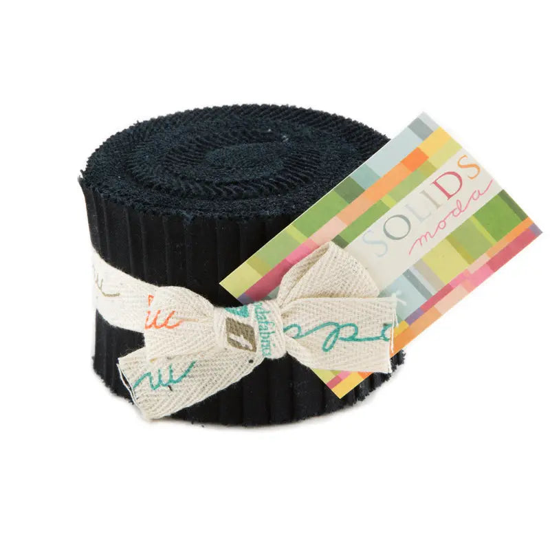 Black Bella Solids Junior Jelly Roll Precuts