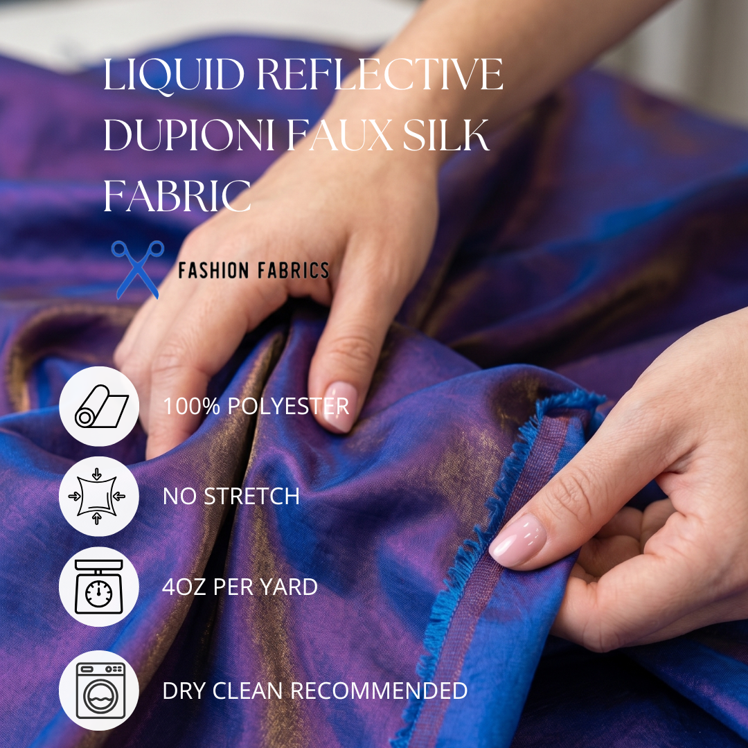 Liquid Reflective Dupioni Faux Silk Fabric