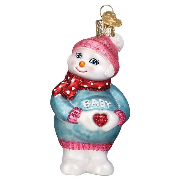 Expectant Snowlady Ornament