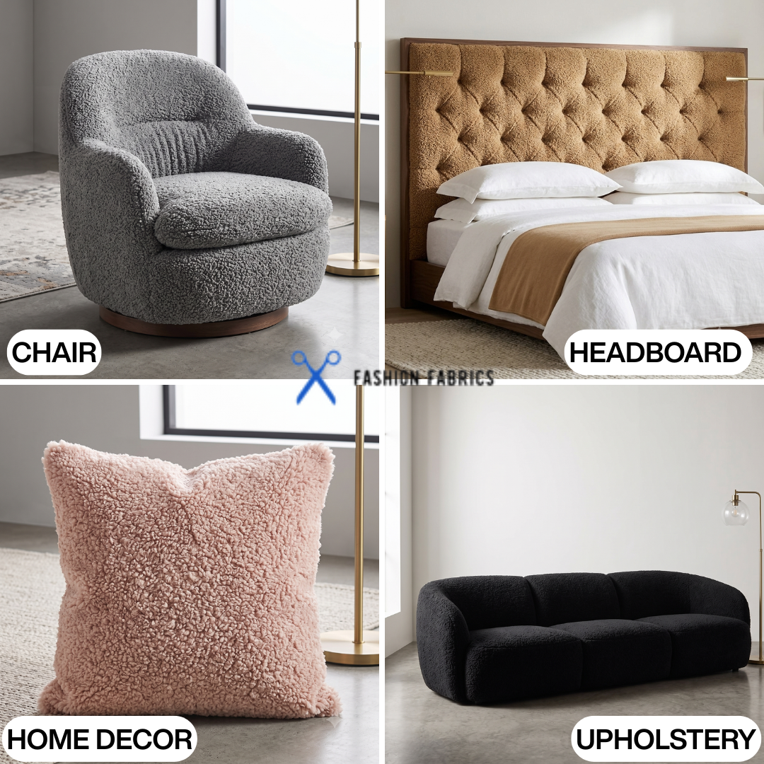Faux Shearling Plush Upholstery Fabric