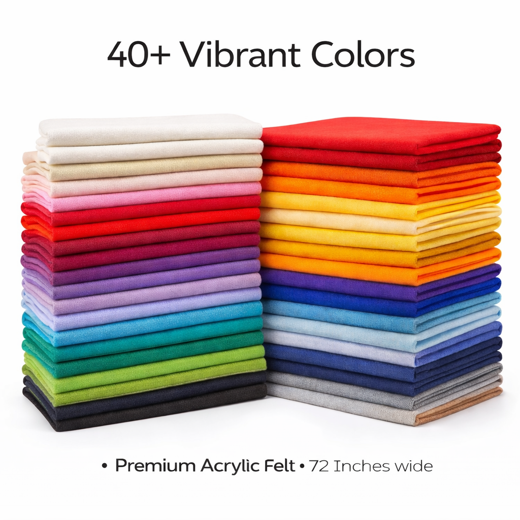 Acrylic Felt Fabric Sold By Bolt Multiple Colors | Wholesale