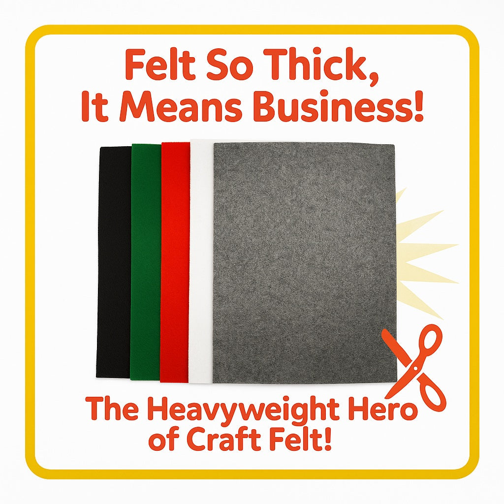 Acrylic Felt Sheets 9x12" – 3.2mm Thick Multi-Color Packs