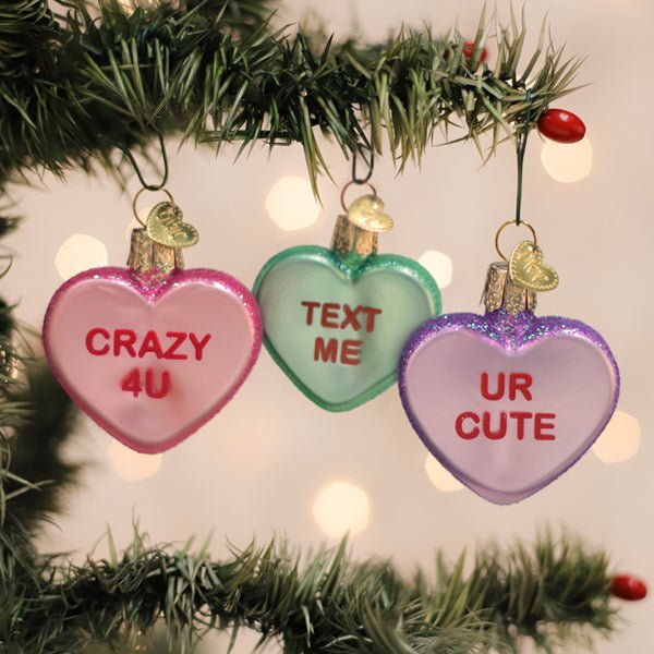 Conversation Hearts Set Ornament - Spandex PalaceOld World Christmas
