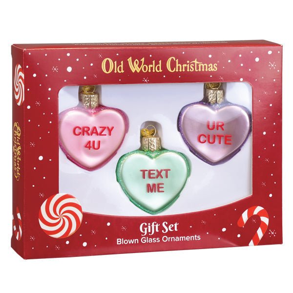 Conversation Hearts Set Ornament - Spandex PalaceOld World Christmas