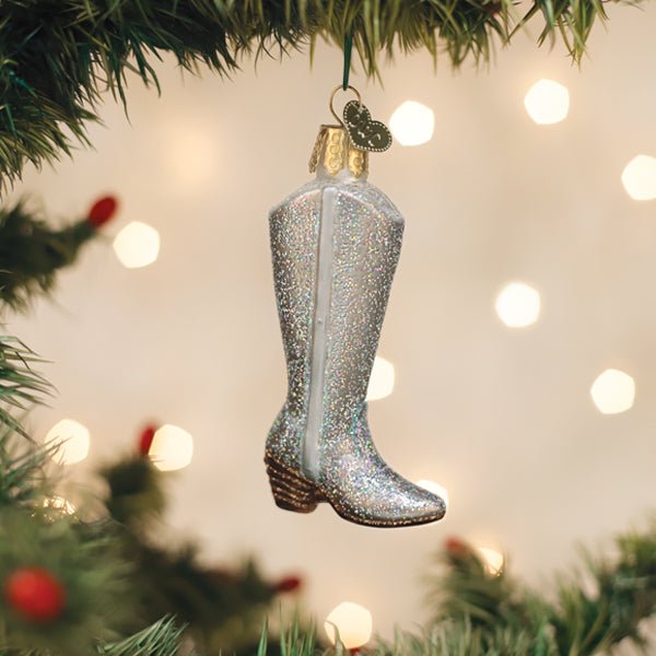 Glittered Boot Ornament - Spandex PalaceOld World Christmas