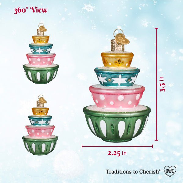 Stacked Mixing Bowls Ornament - Spandex PalaceOld World Christmas