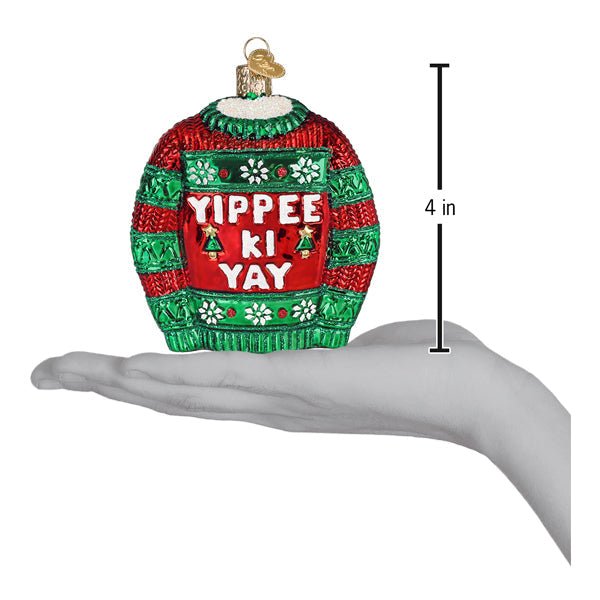 Yippee Ki Yay Sweater Ornament - Spandex PalaceOld World Christmas