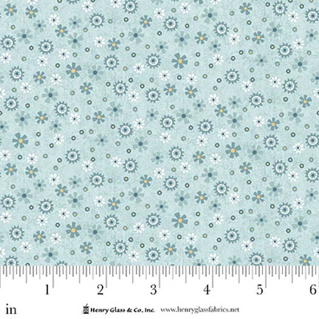 Pale Blue Calico Cotton 44"/45" Fabric Per Yard