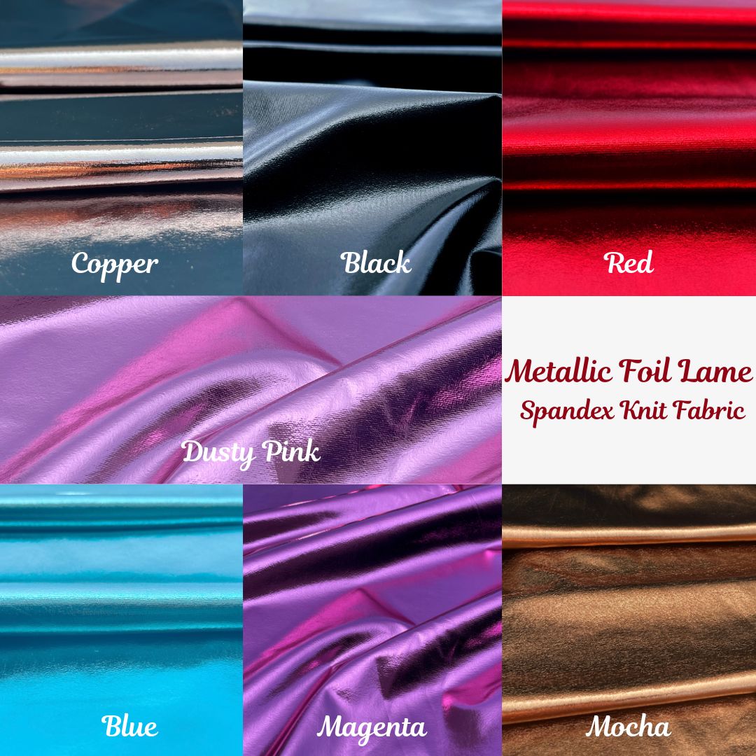 Foil Spandex Fabric – Metallic Lame 4-Way Stretch Knit by the Yard
