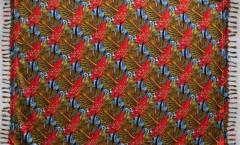 Split Leaf Sarong with Fringes