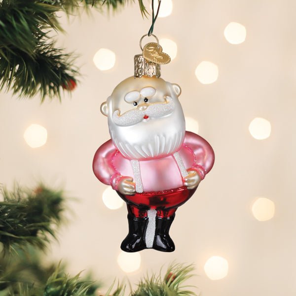 Santa In Suspenders Ornament - Spandex PalaceOld World Christmas