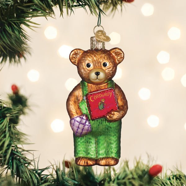 Corduroy Holding Book Ornament - Spandex PalaceOld World Christmas
