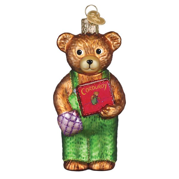 Corduroy Holding Book Ornament - Spandex PalaceOld World Christmas