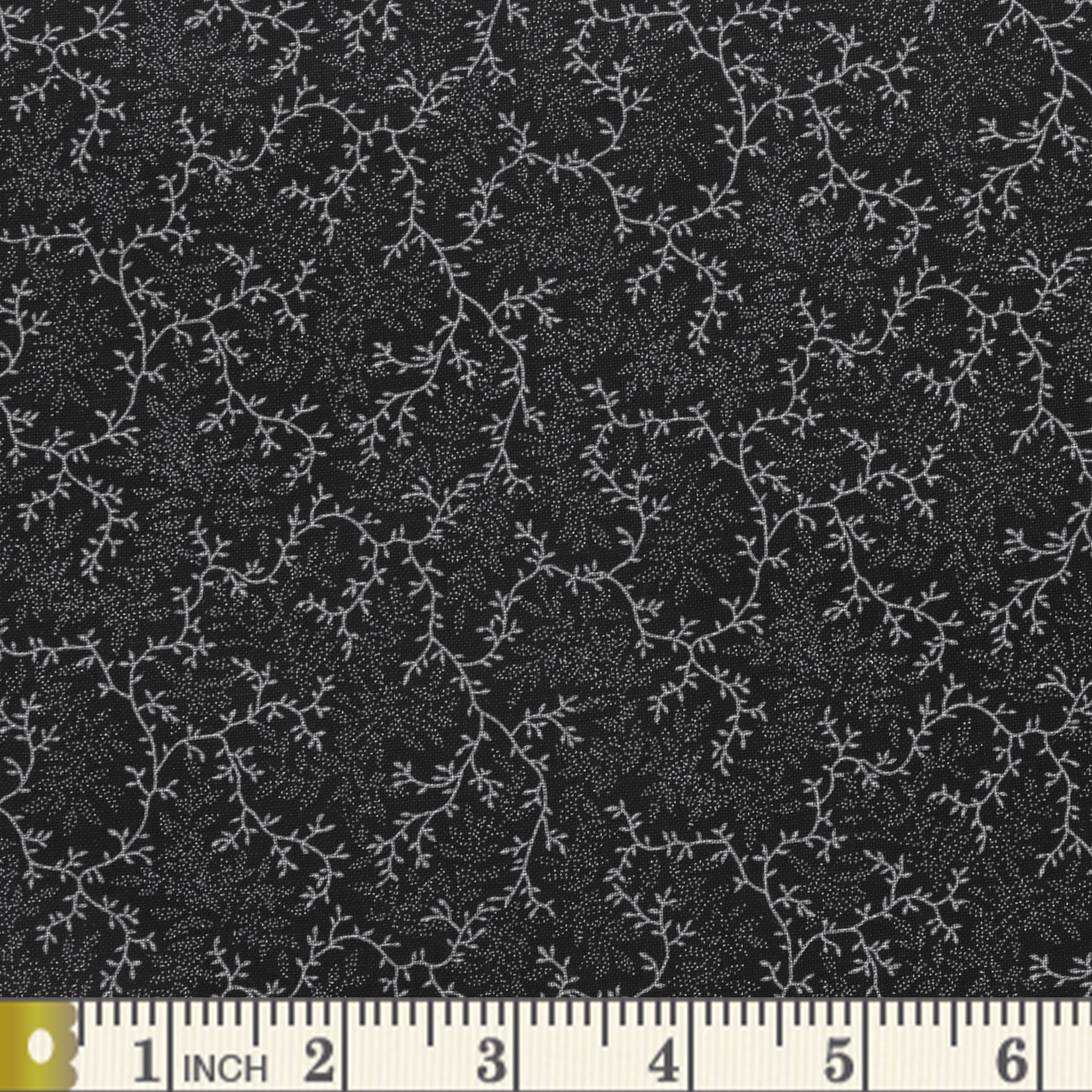 Delicate Vines 108" Wide Quilt Backing - Black