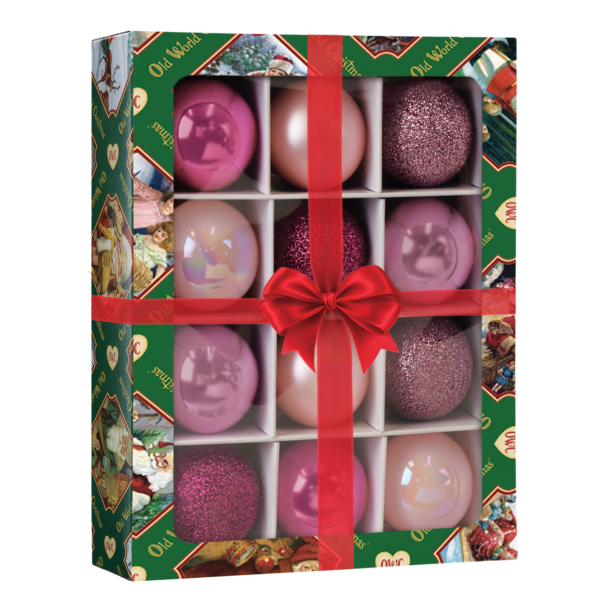 12 Count 1.5" Posh Pink Balls Ornament - Spandex PalaceOld World Christmas