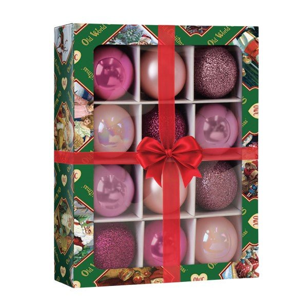12 Count 1.5" Posh Pink Balls Ornament - Spandex PalaceOld World Christmas