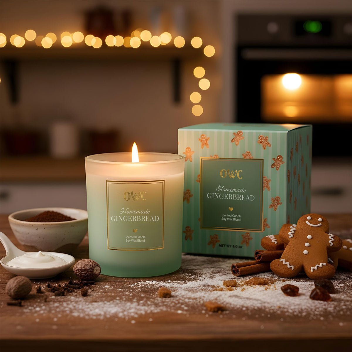 Homemade Gingerbread Candle - Spandex PalaceOld World Christmas