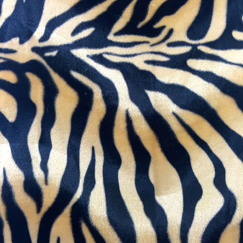 Big Zebra Print Velboa Faux Fur Fabric