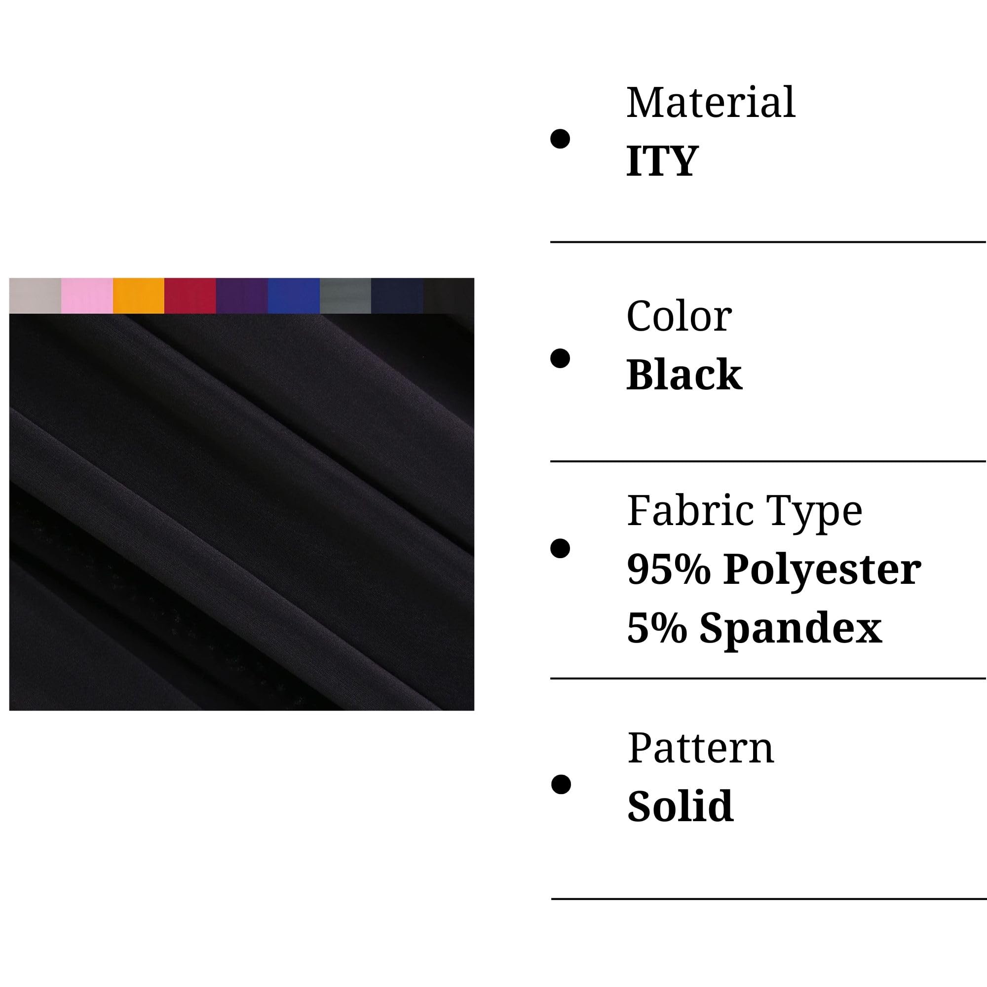 ITY Polyester Spandex Fabric | Black