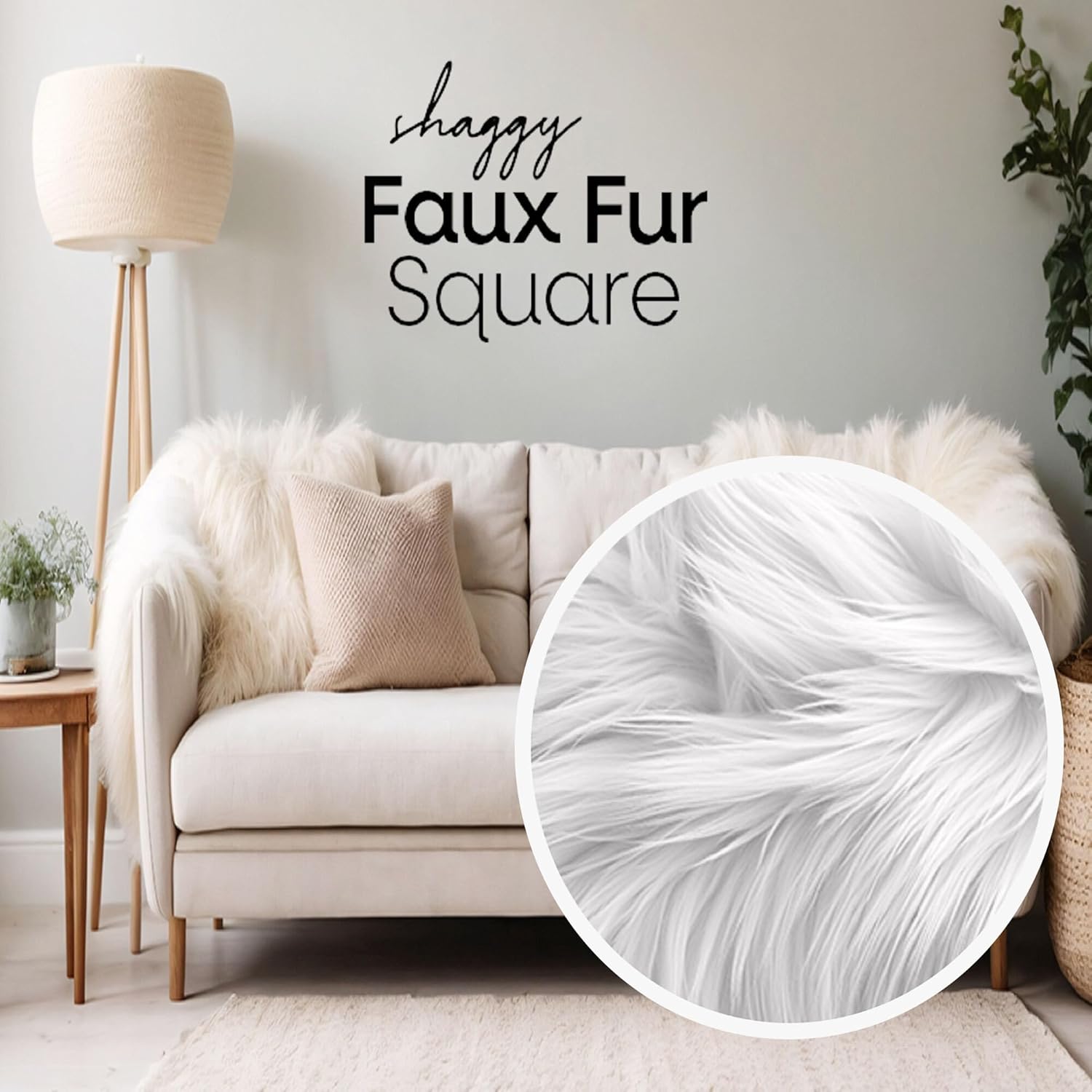 Faux Fur Fabric Squares – Black, Pre-Cut Plush Shaggy Patches