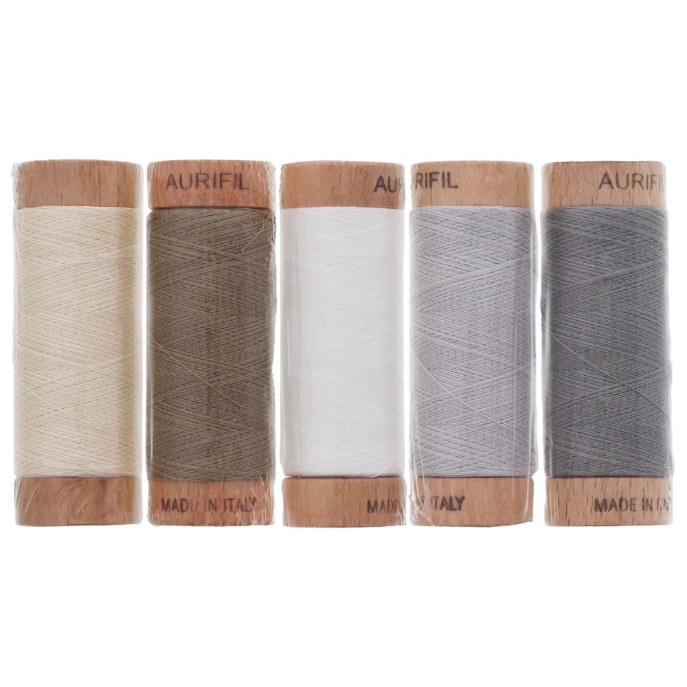 Aurifil, 5 Spool, Calm Thread Collection - 300yds (80wt)
