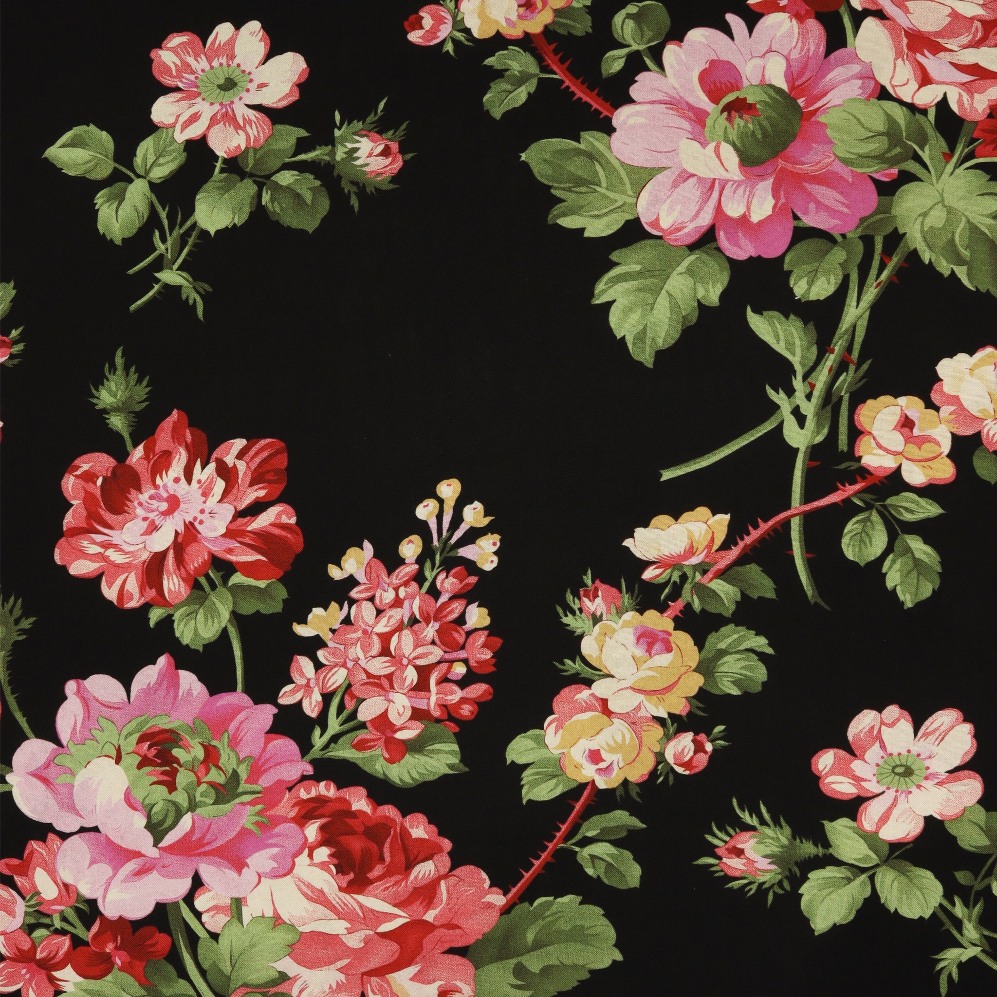 Promise Me 108" Quilt Backing - Rose Garden Charcoal