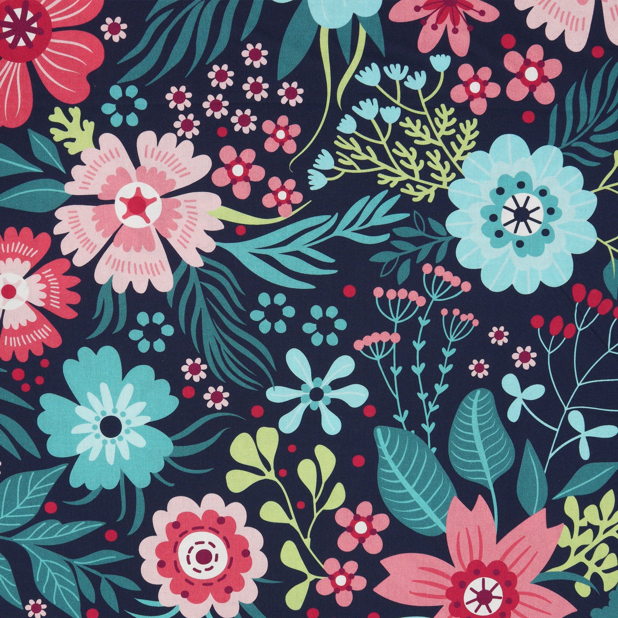 Secret Garden 108" Wide Quilt Backing - Wallflowers Navy