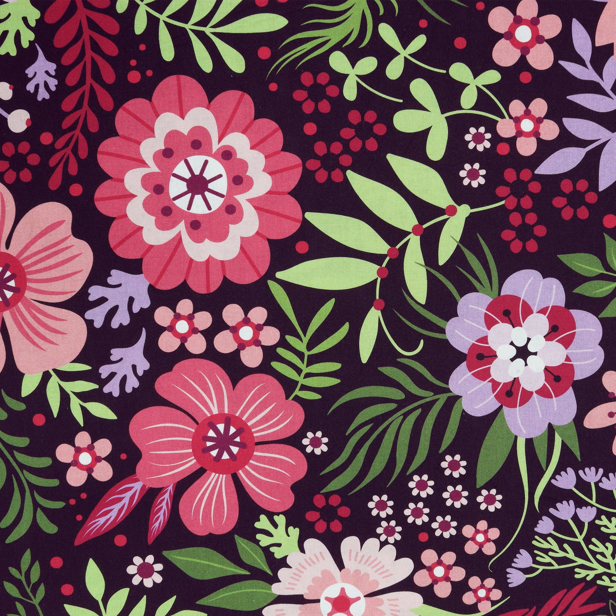 Secret Garden 108" Wide Quilt Backing - Wallflowers Aubergine