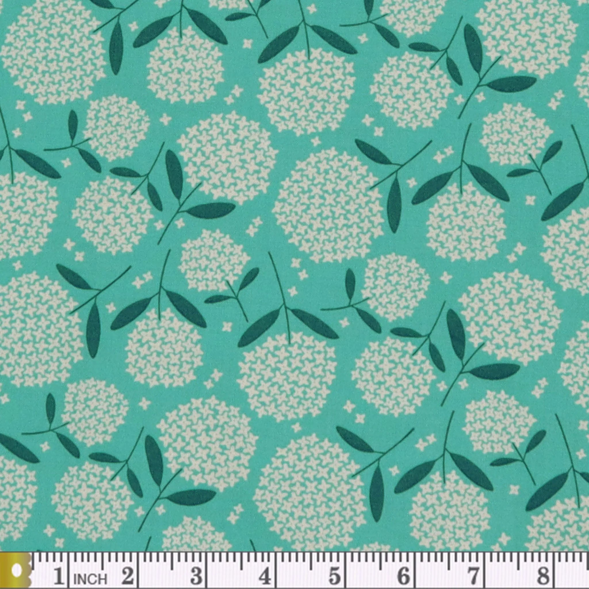 Blooming Color 108" Quilt Backing Fiori Fabric Collection - Medium Turquoise