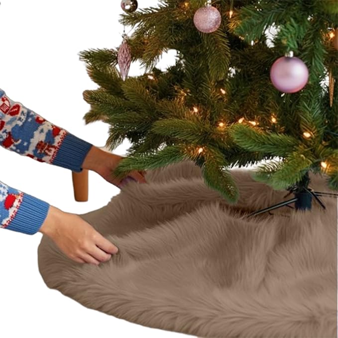 Premium Faux Fur Christmas Tree Skirt - 48 Inch | Luxurious Decoration