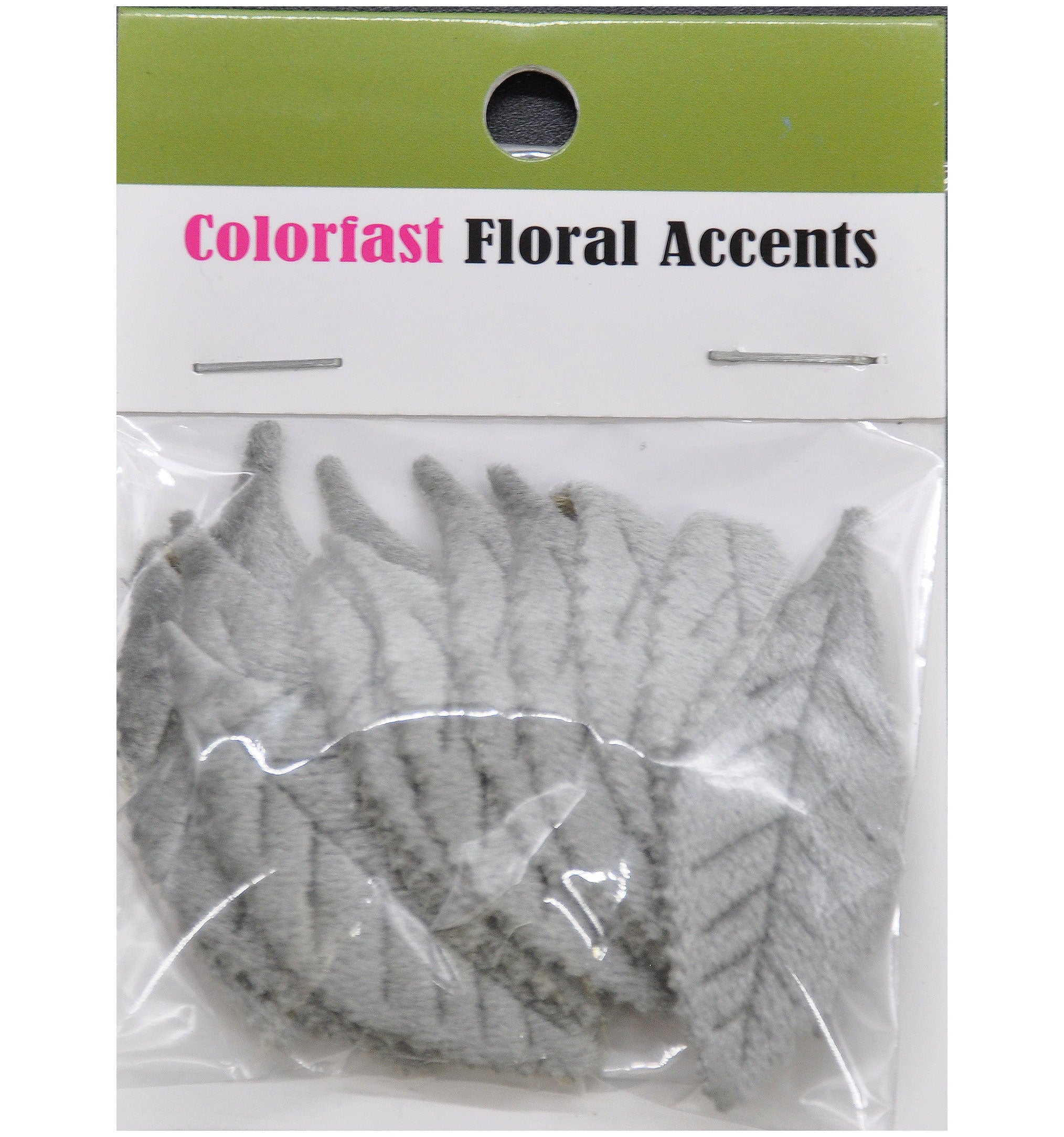 Belagio Enterprises - 12pcs Velvet Leaf Appliques - 1 3/4" x 2" (6 Cards Per Order) - BPPL-A1-49 Gray