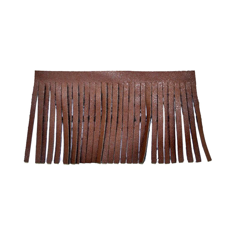 Belagio Enterprises - 2-inch Faux Leather Fringe (25 Yard Roll) - P-7773-06 Brown