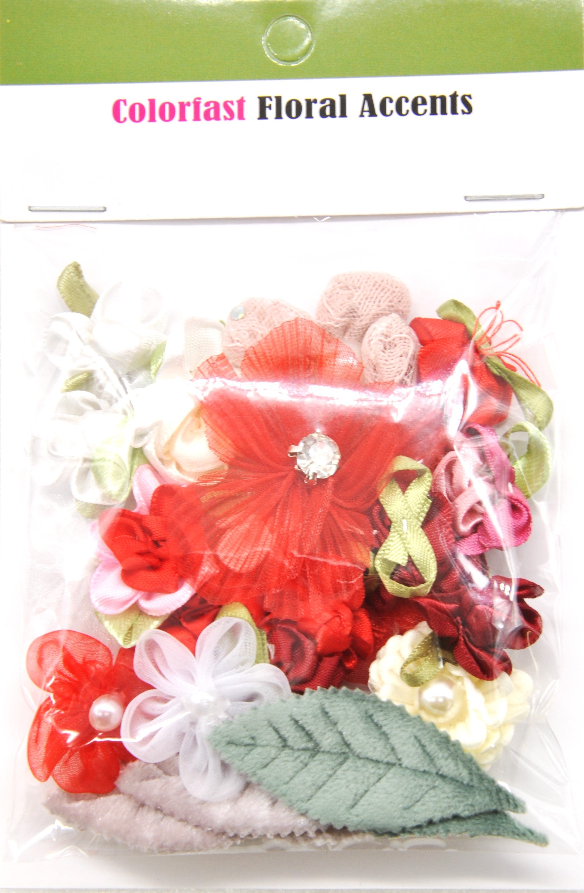 Belagio Enterprises - 25pcs Assorted Color Fast Accents Appliques (3cards Per Order) - BPPA-A2-22 Red