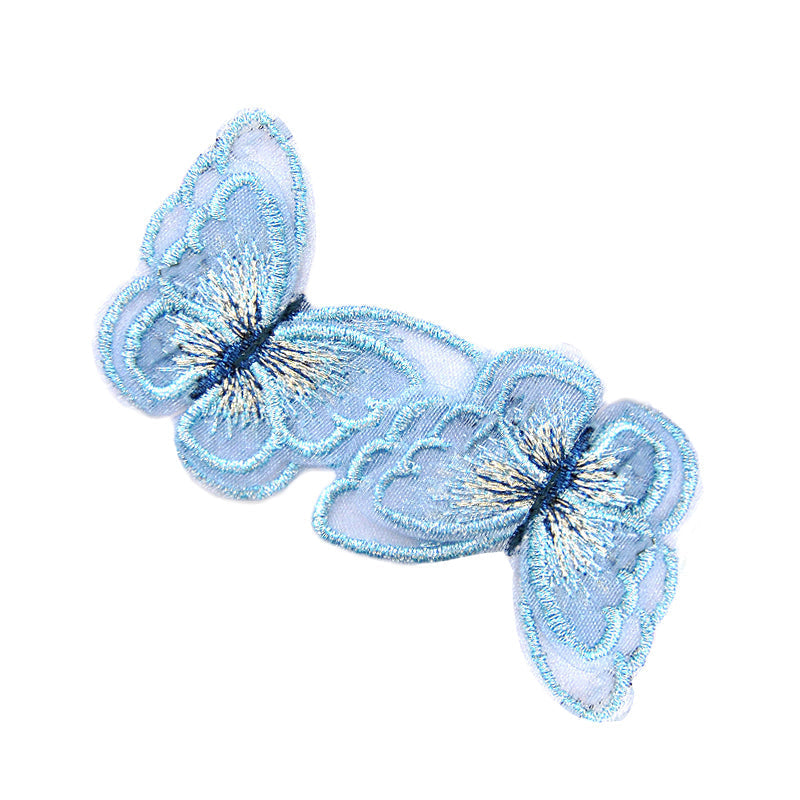 Belagio Enterprises - 2" Embroidered Butterfly Appliques - 12pcs Per Card (6 Cards Per Order) - BPP-N1-03 Blue
