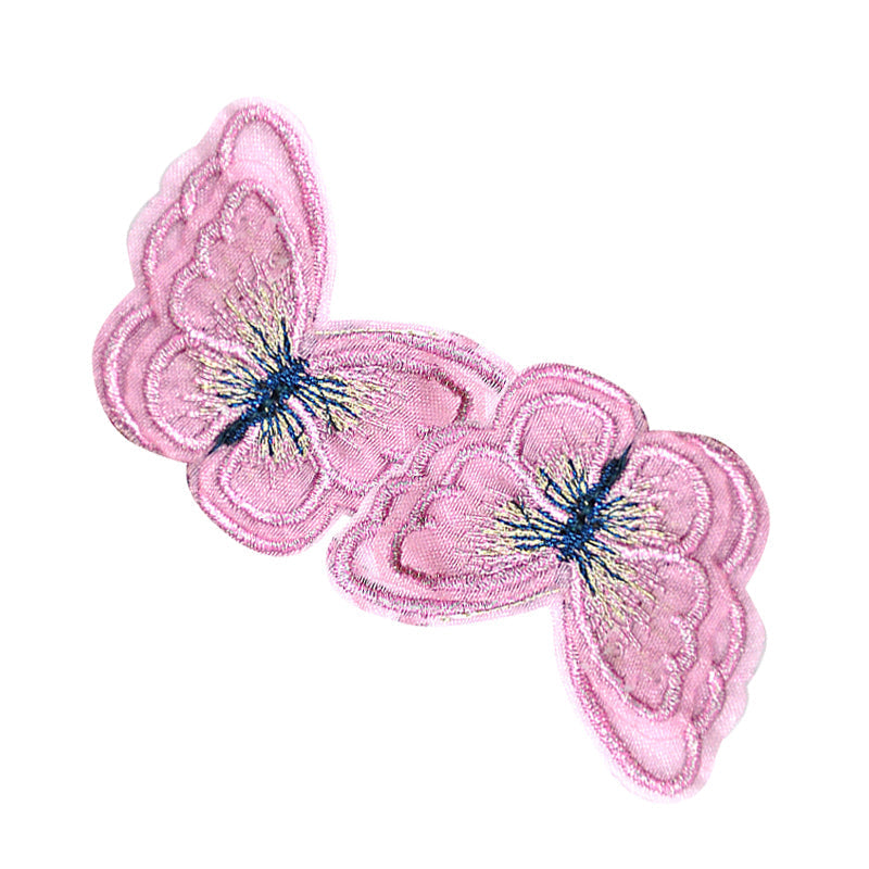 Belagio Enterprises - 2" Embroidered Butterfly Appliques - 12pcs Per Card (6 Cards Per Order) - BPP-N1-20 Pink