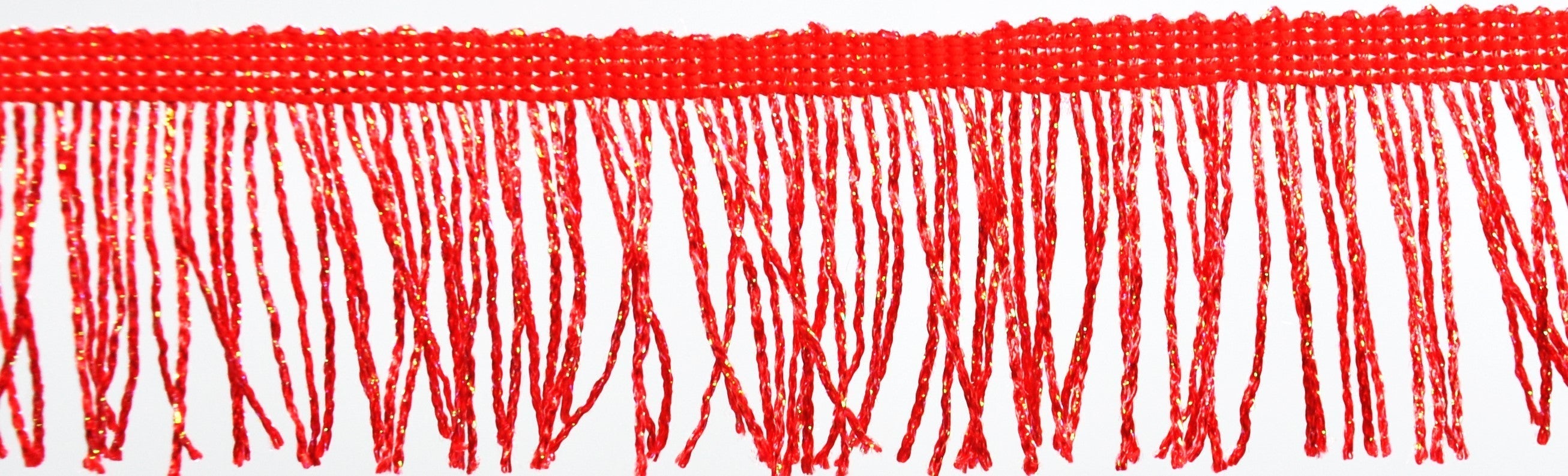 Belagio Enterprises - 4-inch Metallic Chainette Fringe (15 Yard Roll) - P-7044M-22 Red