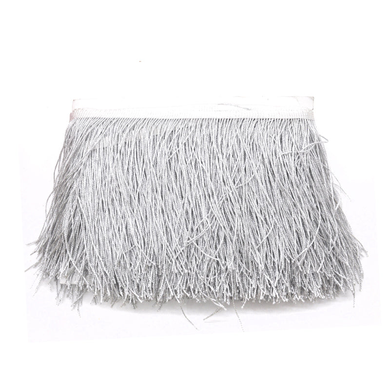 Belagio Enterprises - 6-inch Metallic Chainette Fringe (15 Yard Roll) - P-7045M-11 Silver