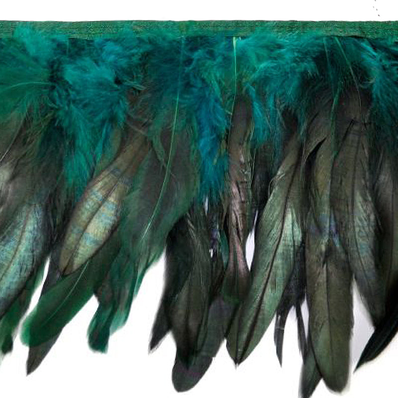 Belagio Enterprises - 9-inch Rooster Feather Trim (10 Yard Roll) - B-1135-25 Hunter Green