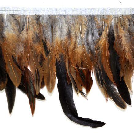 Belagio Enterprises - 9-inch Rooster Feather Trim (10 Yard Roll) - B-1135-49 Gunmetal
