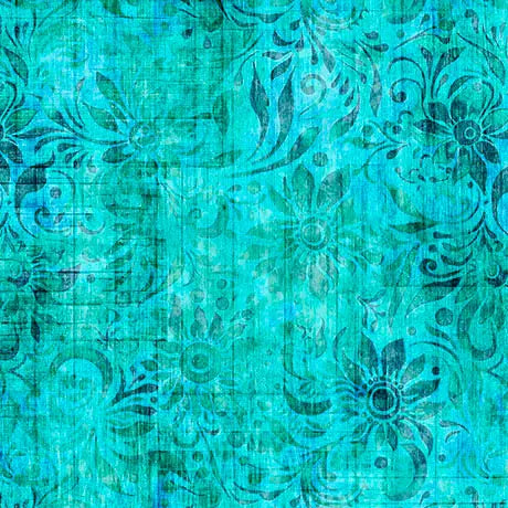 Blue Green Turquoise Blender Cotton Wideback Fabric per yard