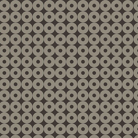Brown Modern Refinement Circle Grid Geo Cotton 43"/44" Fabric Per Yard