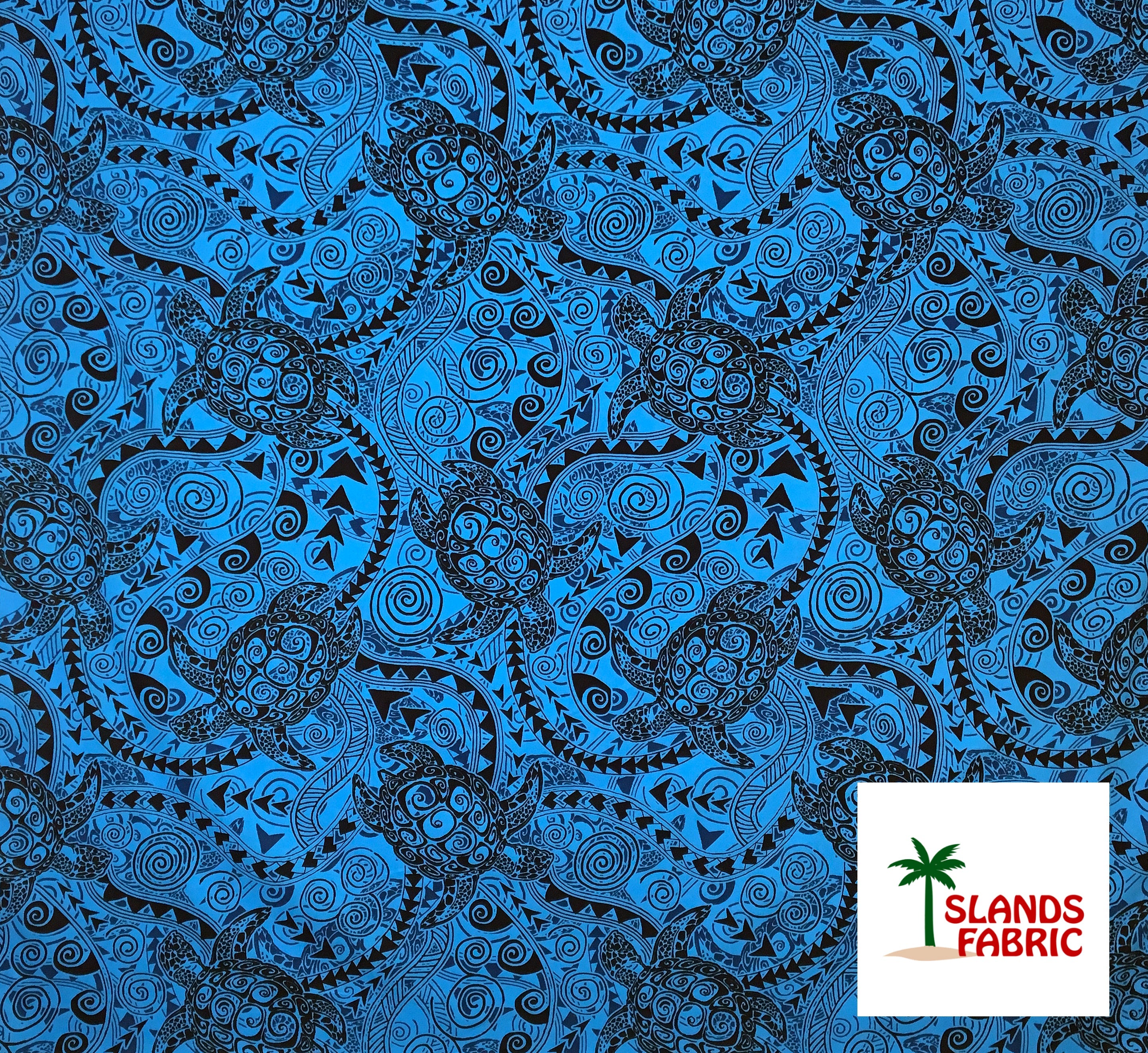 Tiki Turtle All Over Cotton Fabric | Islands Fabric