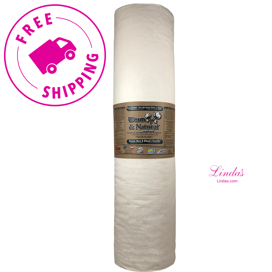 Warm & Natural 90" x 20 YD Cotton Batting - Unbleached Needle-Punched Quilt Batting