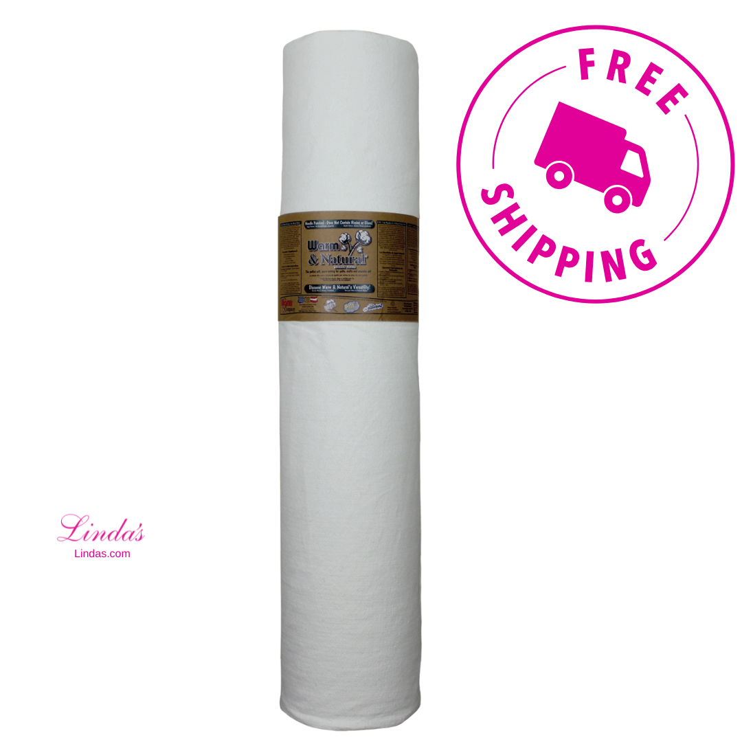 Warm & Natural 124" x 30 YD Cotton Batting - Unbleached Needle-Punched Quilt Batting